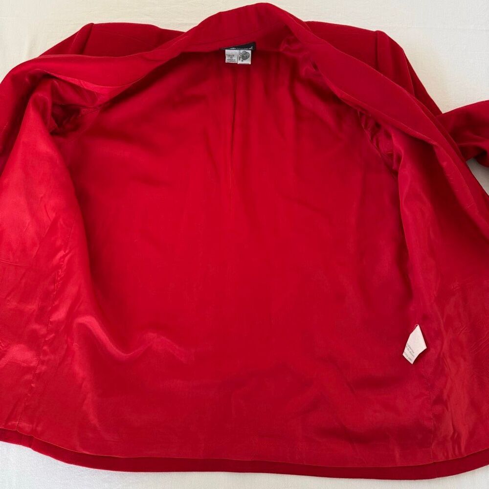 Sag Harbor | Red Wool Blazer | Classic Two Button | Fully Lined | Women’s 16 - Picture 7 of 13